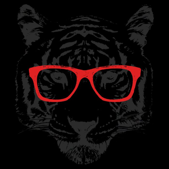 Portrait of Tiger With Glasses Zip Tote Bag