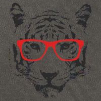 Portrait of Tiger With Glasses Cotton Canvas Backpack