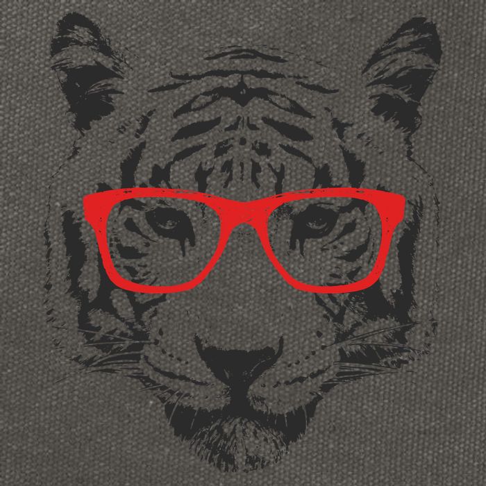 Portrait of Tiger With Glasses Cotton Canvas Backpack