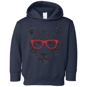 Portrait of Tiger With Glasses Toddler Hoodie