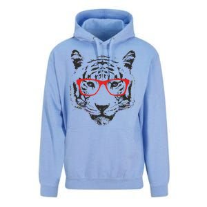 Portrait of Tiger With Glasses Unisex Surf Hoodie