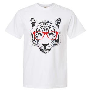 Portrait of Tiger With Glasses Garment-Dyed Heavyweight T-Shirt