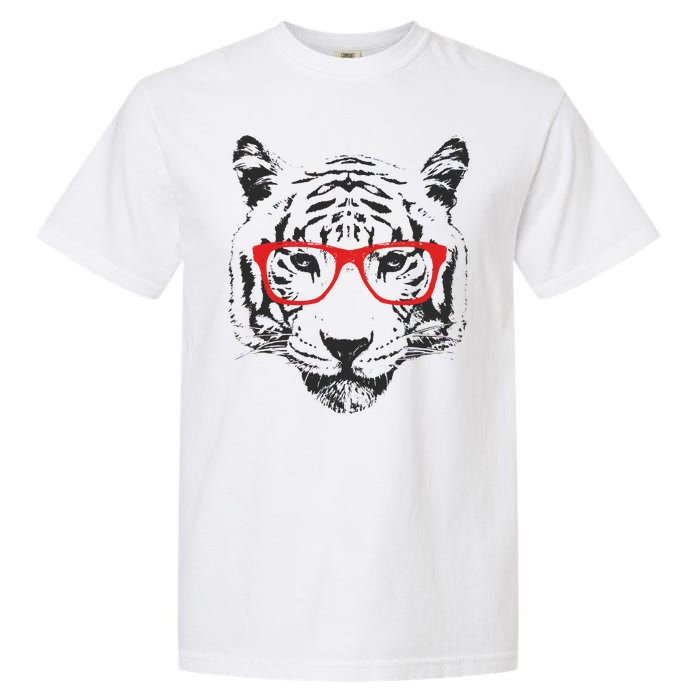 Portrait of Tiger With Glasses Garment-Dyed Heavyweight T-Shirt