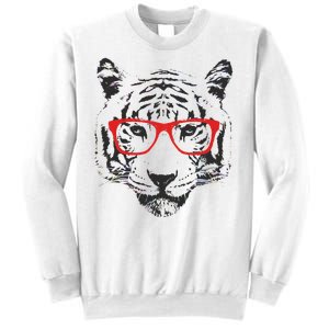 Portrait of Tiger With Glasses Sweatshirt