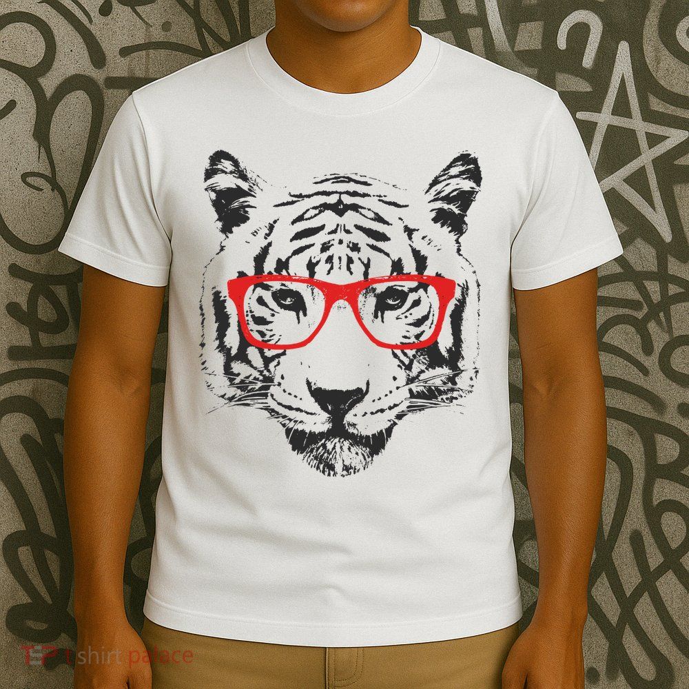 Portrait of Tiger With Glasses T-Shirt