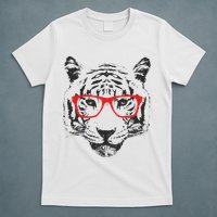 Portrait of Tiger With Glasses T-Shirt