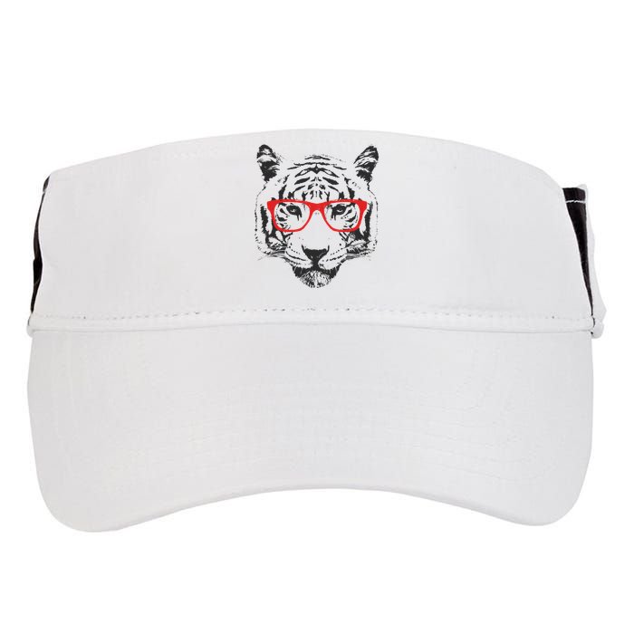 Portrait of Tiger With Glasses Adult Drive Performance Visor