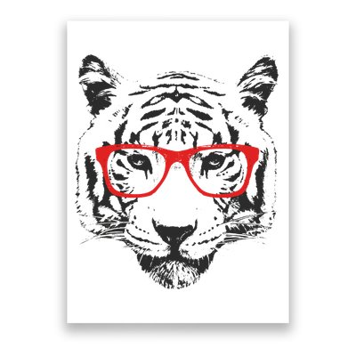 Portrait of Tiger With Glasses Poster
