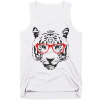 Portrait of Tiger With Glasses Tank Top