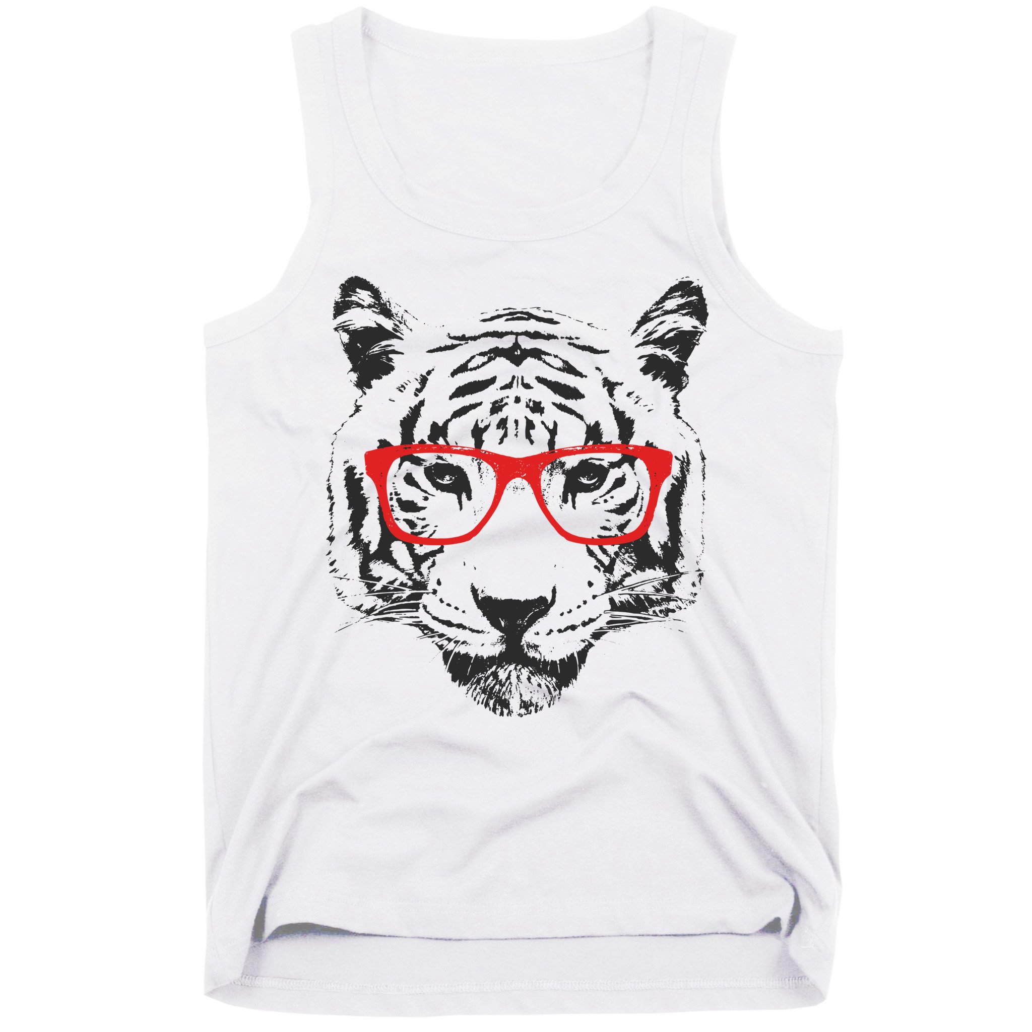 Portrait of Tiger With Glasses Tank Top