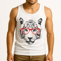 Portrait of Tiger With Glasses Tank Top