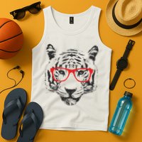 Portrait of Tiger With Glasses Tank Top