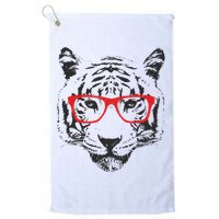Portrait of Tiger With Glasses Golf Towel