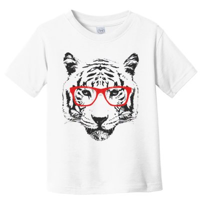 Portrait of Tiger With Glasses Toddler T-Shirt