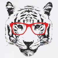 Portrait of Tiger With Glasses Wool Snapback Cap