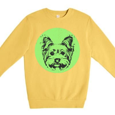 Portrait of Yorkshire Terrier Dog Premium Crewneck Sweatshirt