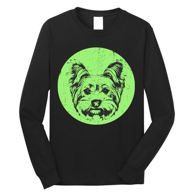 Portrait of Yorkshire Terrier Dog Long Sleeve Shirt