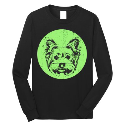 Portrait of Yorkshire Terrier Dog Long Sleeve Shirt