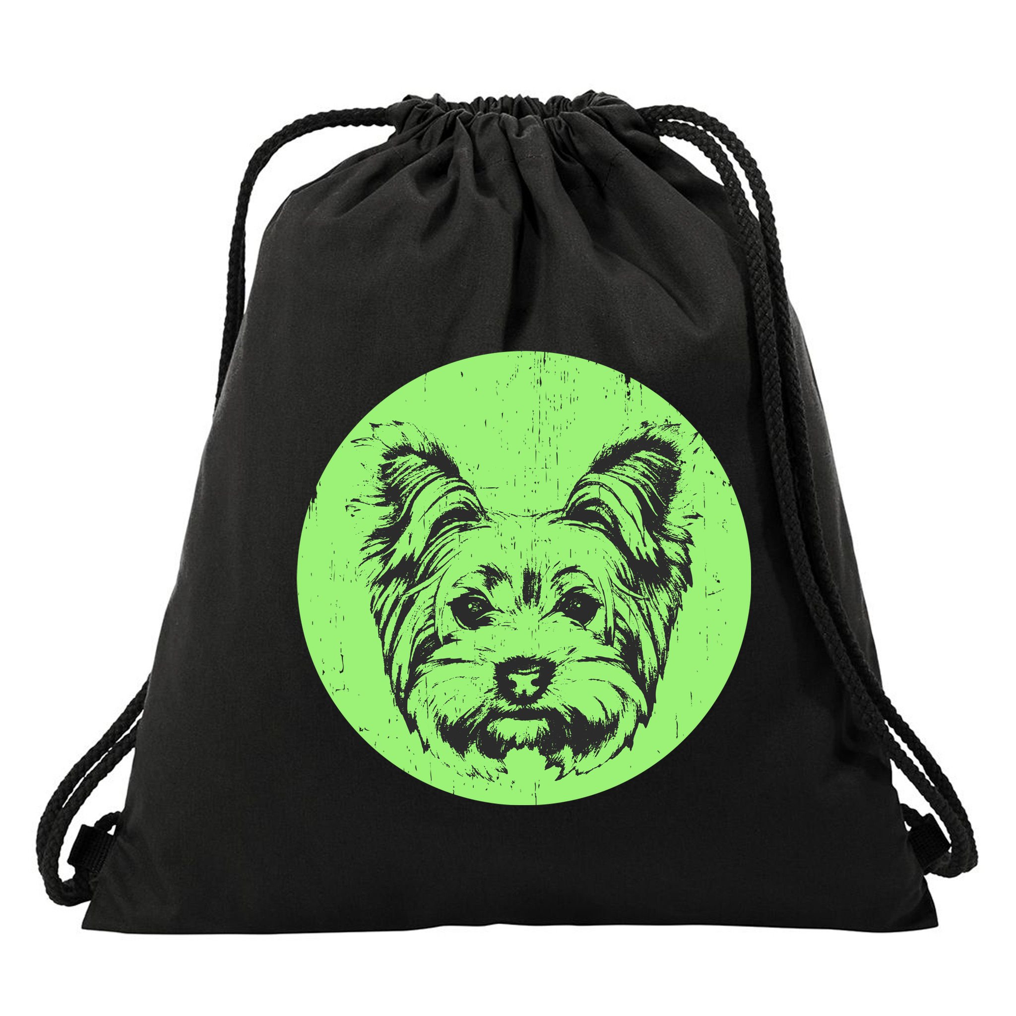 Portrait of Yorkshire Terrier Dog Drawstring Bag