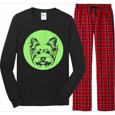 Portrait of Yorkshire Terrier Dog Long Sleeve Pajama Set