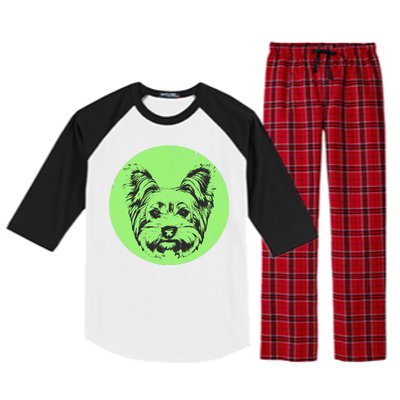 Portrait of Yorkshire Terrier Dog Raglan Sleeve Pajama Set