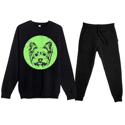 Portrait of Yorkshire Terrier Dog Premium Crewneck Sweatsuit Set