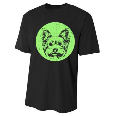 Portrait of Yorkshire Terrier Dog Performance Sprint T-Shirt