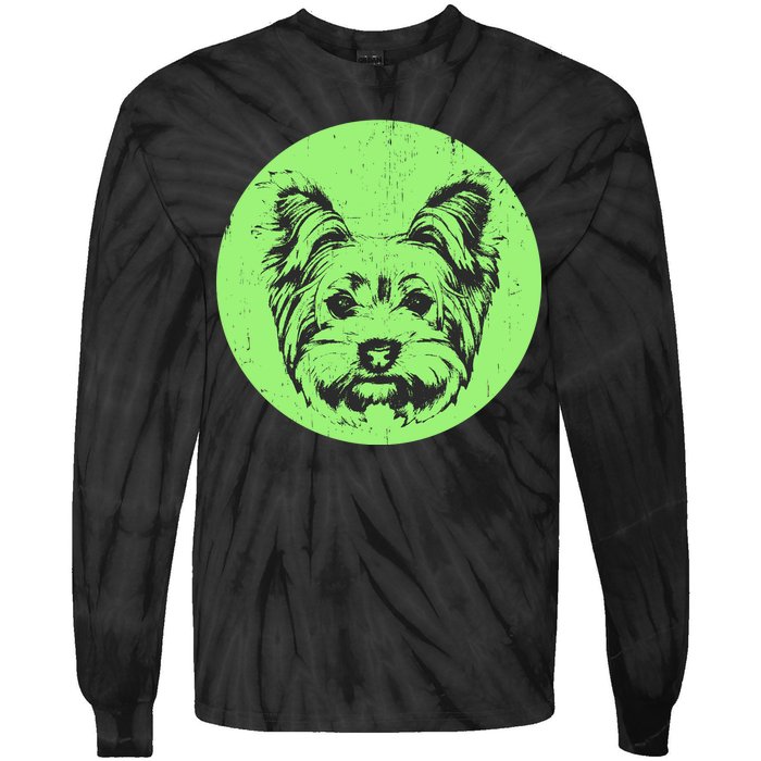 Portrait of Yorkshire Terrier Dog Tie-Dye Long Sleeve Shirt