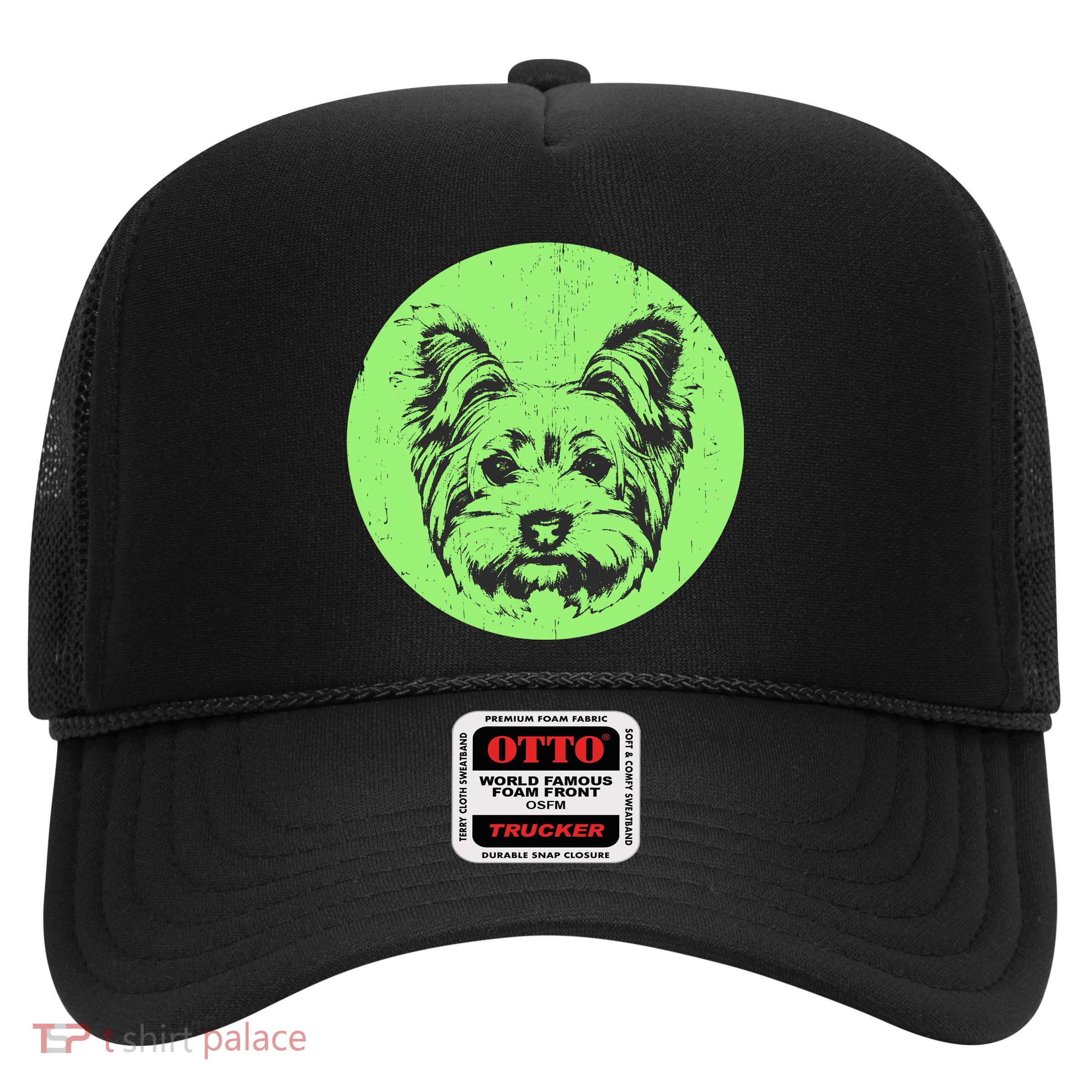 Portrait of Yorkshire Terrier Dog Trucker Hat