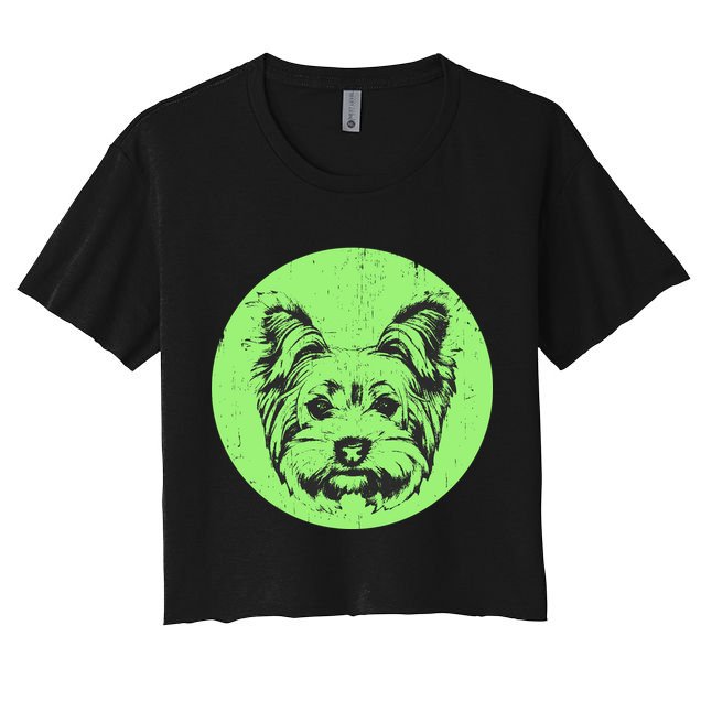 Portrait of Yorkshire Terrier Dog Crop Top