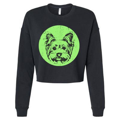 Portrait of Yorkshire Terrier Dog Cropped Pullover Crew