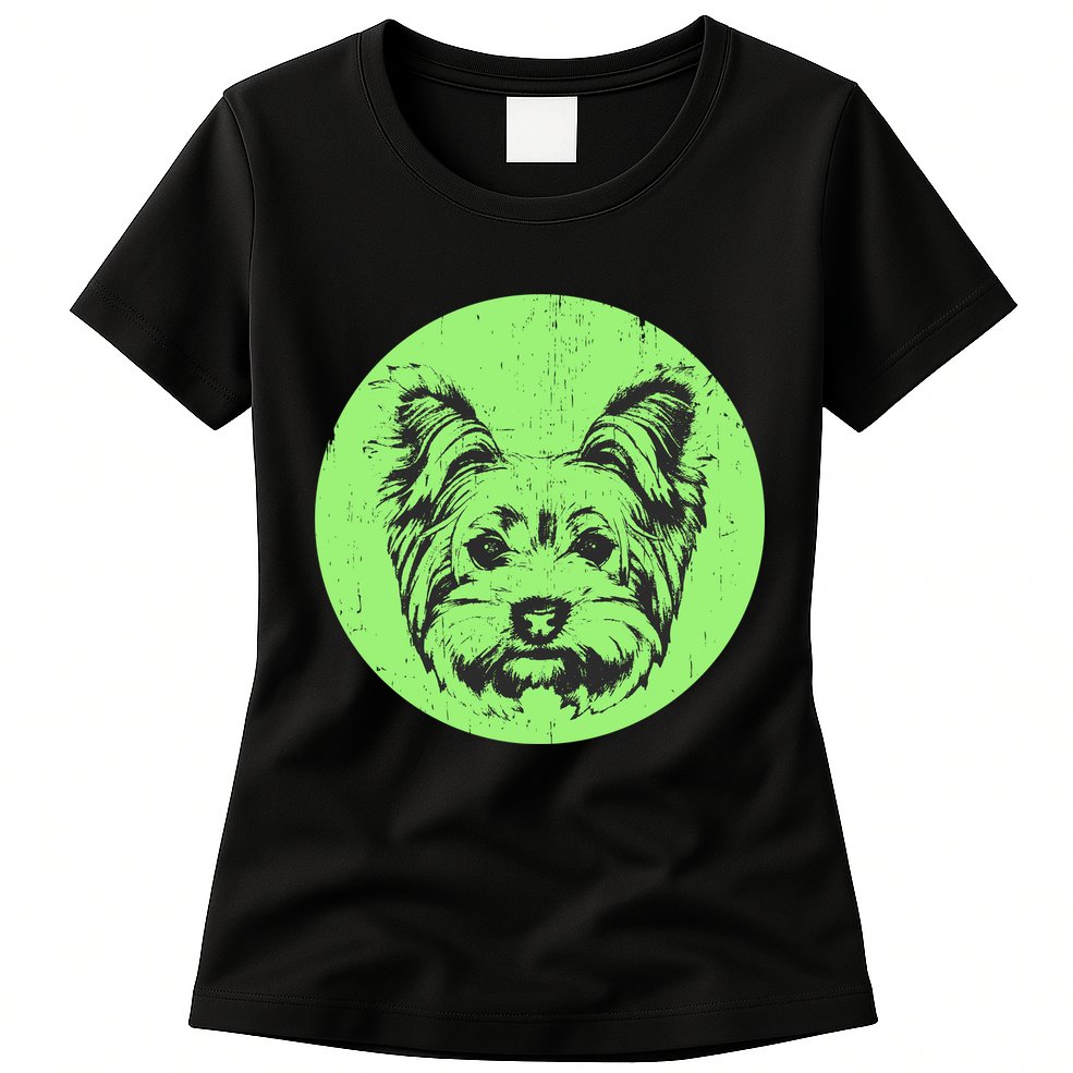 Portrait of Yorkshire Terrier Dog Womens T-Shirt
