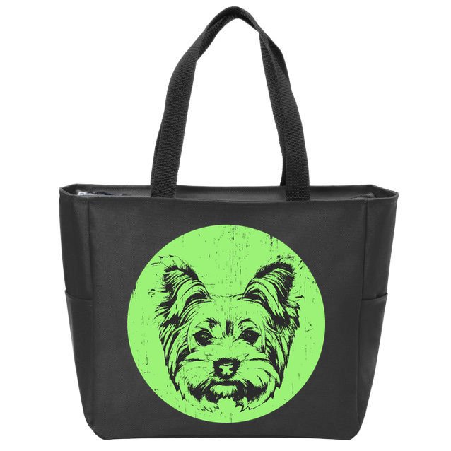 Portrait of Yorkshire Terrier Dog Zip Tote Bag