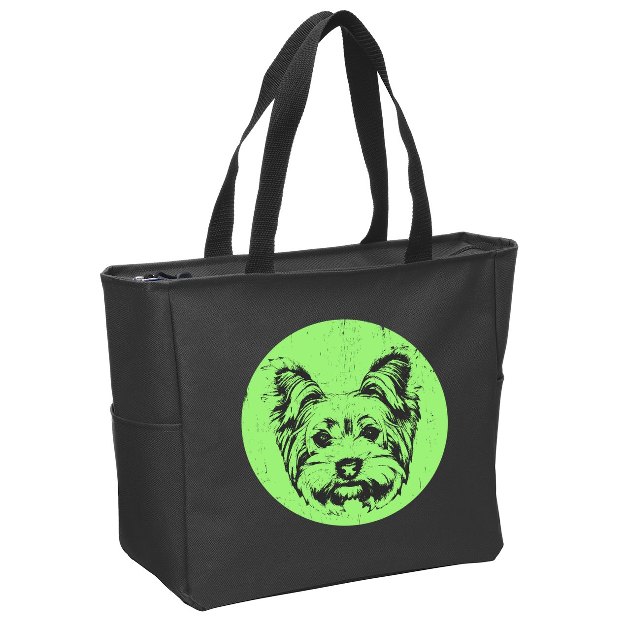 Portrait of Yorkshire Terrier Dog Zip Tote Bag
