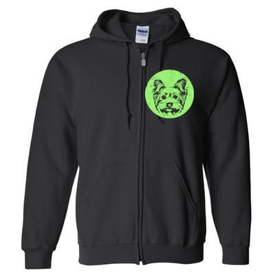 Portrait of Yorkshire Terrier Dog Full Zip Hoodie