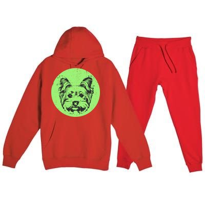 Portrait of Yorkshire Terrier Dog Premium Hooded Sweatsuit Set