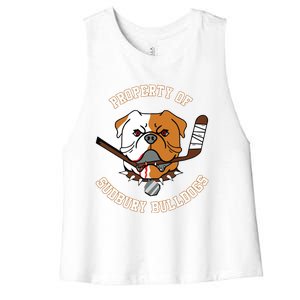 Property Of Sudbury Bulldog Women's Racerback Cropped Tank