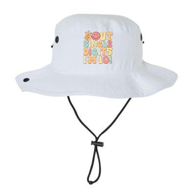 Peace Out Single Digits Retro Groovy 10th Birthday Legacy Cool Fit Booney Bucket Hat