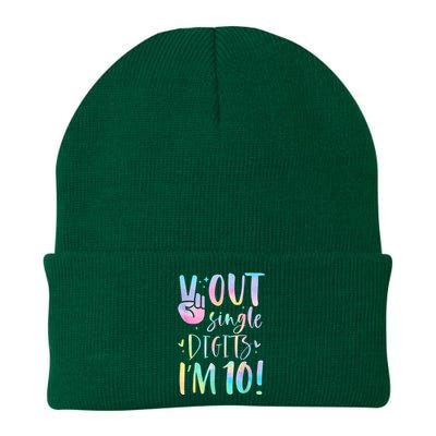 Peace Out Single Digits I'm 10 Year Old 10th Birthday Girl Knit Cap Winter Beanie