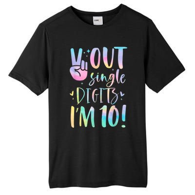 Peace Out Single Digits I'm 10 Year Old 10th Birthday Girl Tall Fusion ChromaSoft Performance T-Shirt