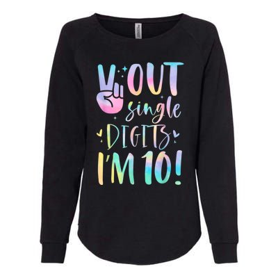 Peace Out Single Digits I'm 10 Year Old 10th Birthday Girl Womens California Wash Sweatshirt