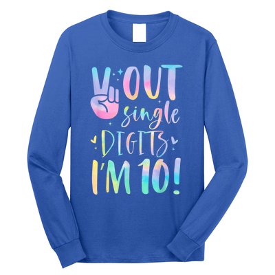 Peace Out Single Digits I'm 10 Year Old 10th Birthday Girl Long Sleeve Shirt