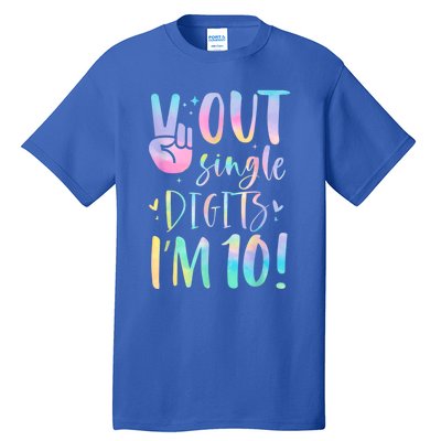 Peace Out Single Digits I'm 10 Year Old 10th Birthday Girl Tall T-Shirt