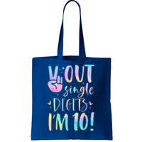 Peace Out Single Digits I'm 10 Year Old 10th Birthday Girl Tote Bag