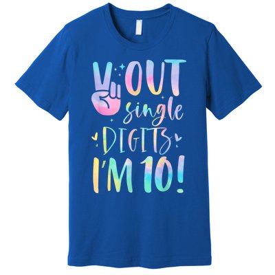 Peace Out Single Digits I'm 10 Year Old 10th Birthday Girl Premium T-Shirt