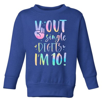 Peace Out Single Digits I'm 10 Year Old 10th Birthday Girl Toddler Sweatshirt