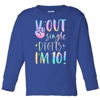 Peace Out Single Digits I'm 10 Year Old 10th Birthday Girl Toddler Long Sleeve Shirt