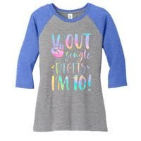 Peace Out Single Digits I'm 10 Year Old 10th Birthday Girl Women's Tri-Blend 3/4-Sleeve Raglan Shirt