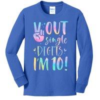 Peace Out Single Digits I'm 10 Year Old 10th Birthday Girl Kids Long Sleeve Shirt