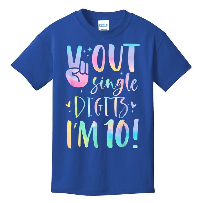 Peace Out Single Digits I'm 10 Year Old 10th Birthday Girl Kids T-Shirt